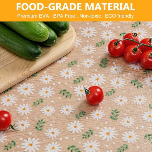 Tusmad Fridge Sheets for Shelves | EVA Food-Grade Kitchen Mat – Multipurpose Washable Anti-Slip Fridge Mats for Drawers, Table | Non-Toxic, Waterproof, Durable (Green Leaves, 45 CM x 3 M Roll) - Image 4