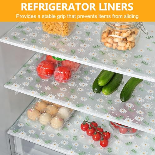 Tusmad Fridge Sheets for Shelves | EVA Food-Grade Kitchen Mat – Multipurpose Washable Anti-Slip Fridge Mats for Drawers, Table | Non-Toxic, Waterproof, Durable (Green Leaves, 45 CM x 3 M Roll) - Image 2