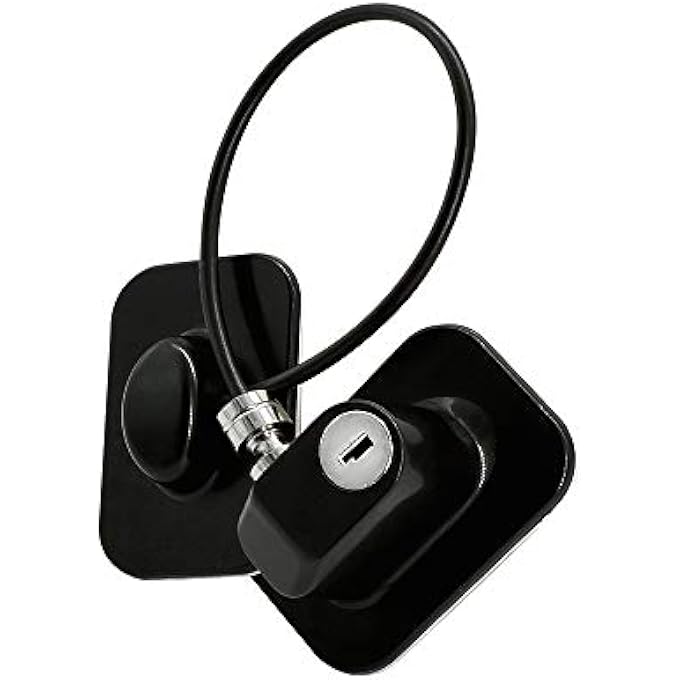 rayihni WINDOW LOCK, 2 PACKAGES CHILD SAFETY CABLE WINDOW LOCK WITH KEYS ANTI-FALL PROTECTION ADHESIVE REFRIGERATOR SECURITY LIMIT LOCKS FOR DOORS FRIDGES HIGH BUILDING WINDOWS - Image 1