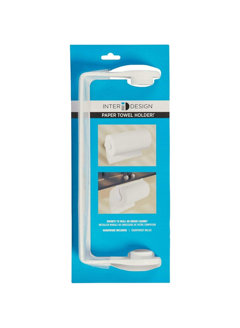 InterDesign iDesign Clarity BPA-Free Plastic Wall Mount Paper Towel Holder - 11.25"" x 2.25"" x 4.75""  White  - Image 3