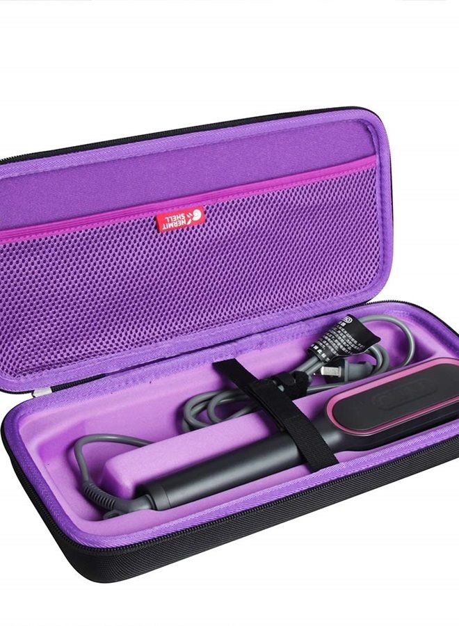 Hermitshell Hard Travel Case for TYMO RING Hair Straightener Brush (Black+Rosy) - Image 1