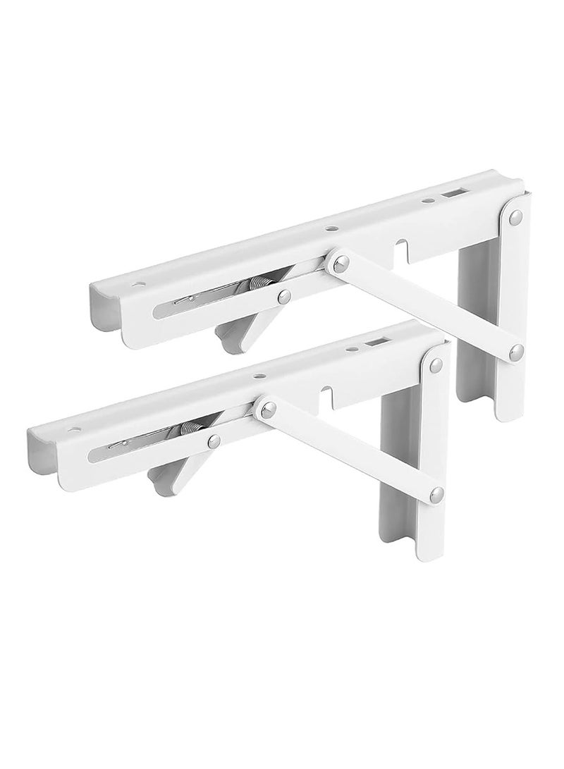 KNP KNP Alloy Folding Bracket White is a durable and space saving support bracket designed for foldable shelves workbenches tables and wall mounted storage.  - Image 1