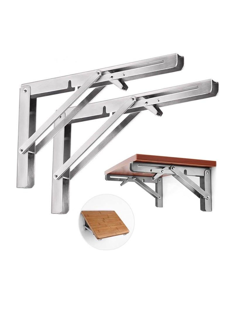KNP KNP Alloy Folding Bracket White is a durable and space saving support bracket designed for foldable shelves workbenches tables and wall mounted storage.  - Image 2
