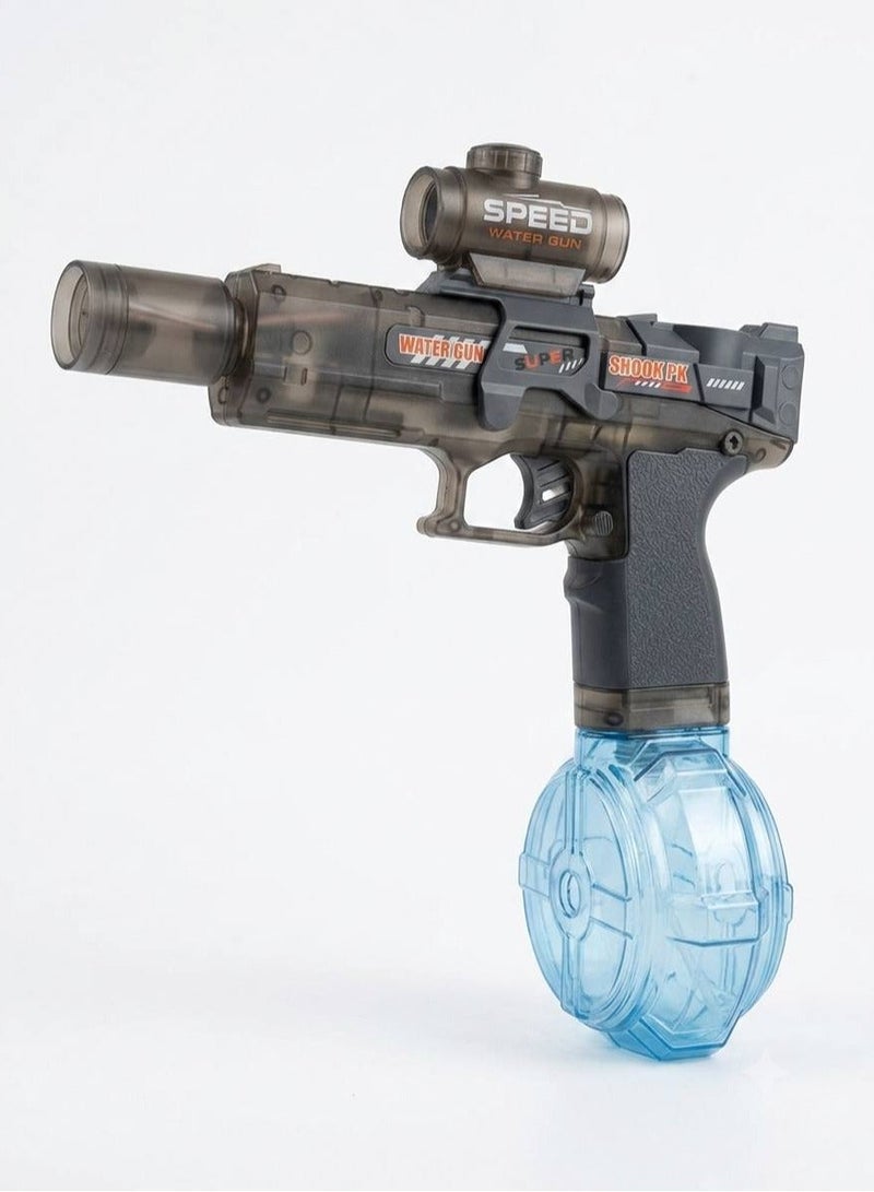 Electric Water Gun with Realistic Flame Light Effects, Automatic Rapid Fire Water Blaster, Rechargeable High-Pressure Water Gun with Water Sump, Outdoor Summer Toy for Kids & Adults (Black) - Image 2