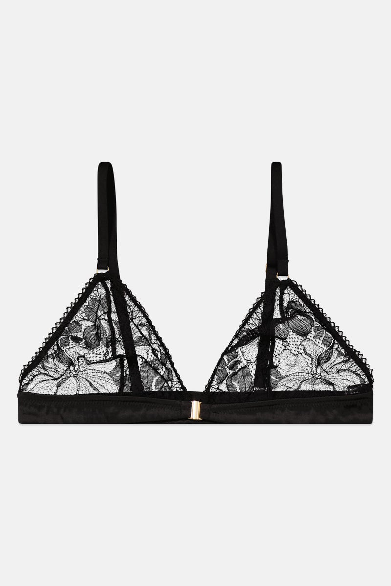 Etam Women Non Padded Textured Bra, Black - Image 2