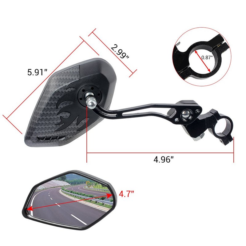 GES Bike Mirrors - 360 Degree Adjustable Bicycle Cycling Rear View Helmet Mirror for Mountain Bike, Electric Bike - 2 Packs of Safety Rearview Mirror - Image 4