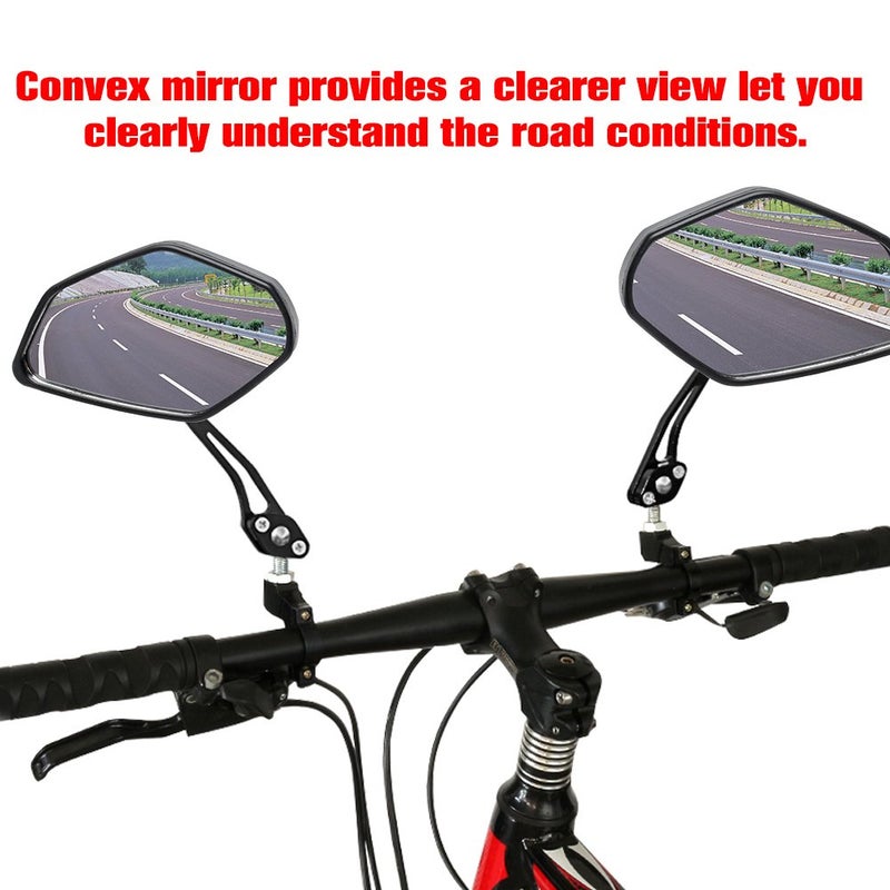 GES Bike Mirrors - 360 Degree Adjustable Bicycle Cycling Rear View Helmet Mirror for Mountain Bike, Electric Bike - 2 Packs of Safety Rearview Mirror - Image 2