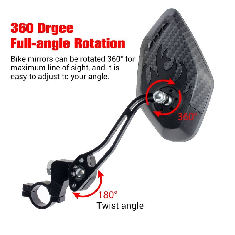 GES Bike Mirrors - 360 Degree Adjustable Bicycle Cycling Rear View Helmet Mirror for Mountain Bike, Electric Bike - 2 Packs of Safety Rearview Mirror - Image 3