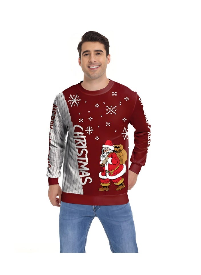 إسكدنيا جنس واحد عيد الميلاد القفز مطبوعة سترة سويتشرت الخريف الشتاء قمم الملابس - Image 1