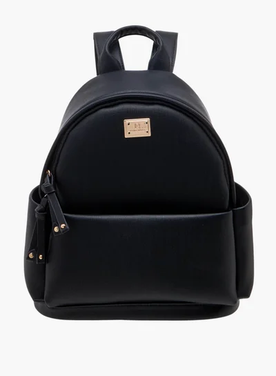 Flora Bella By Shoexpress Monogram Print Backpack with Zip Closure and Detachable Strap - 27x32x14 cm
