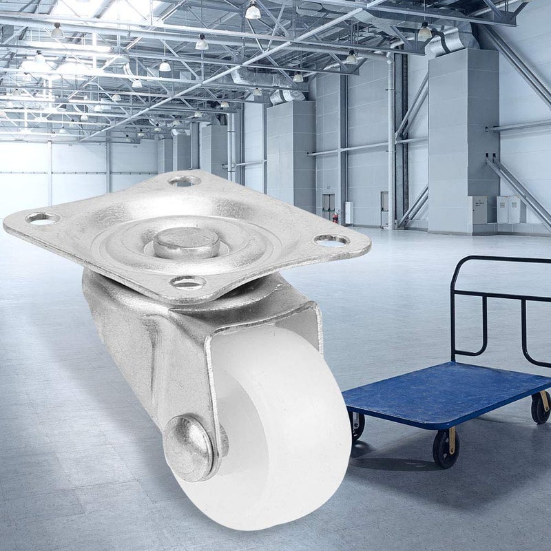 4 قطع عجلات كاستر نايلون 1 بوصة سعة 20 كجم عجلات عربة أثاث دوارة 360 درجة - Image 5