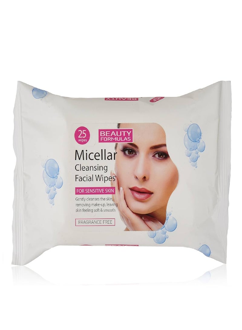 BEAUTY FORMULAS MICELLAR CLNSING FACIAL WIPES 25'S