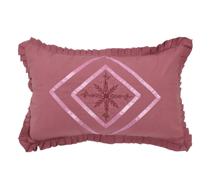 Rj Products® Luxurious Embroidered Cotton Pillow Covers Set of 2- Dark Pink. - Image 3