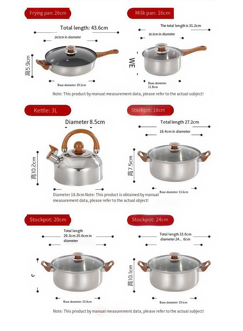 Shuer 12-Piece Cookware Set, Stainless Steel Pots And Pans, Non-Stick Cooking pots, PFOA Free - Frying Pan, Casserole With Lid, Saucepan, Grill Pan, Kitchen Tools  - Image 4