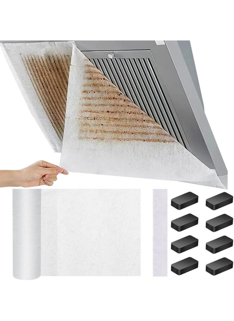 CMGTYYD Range Hood Filter Paper,5M Range Hood Universal Replacement Filter Paper Kitchen Nonwoven Anti Oil Filter with Adhesive Strips and Magnetic Block Home No-Cleaning Air Purifiers Filters Screen  - Image 1