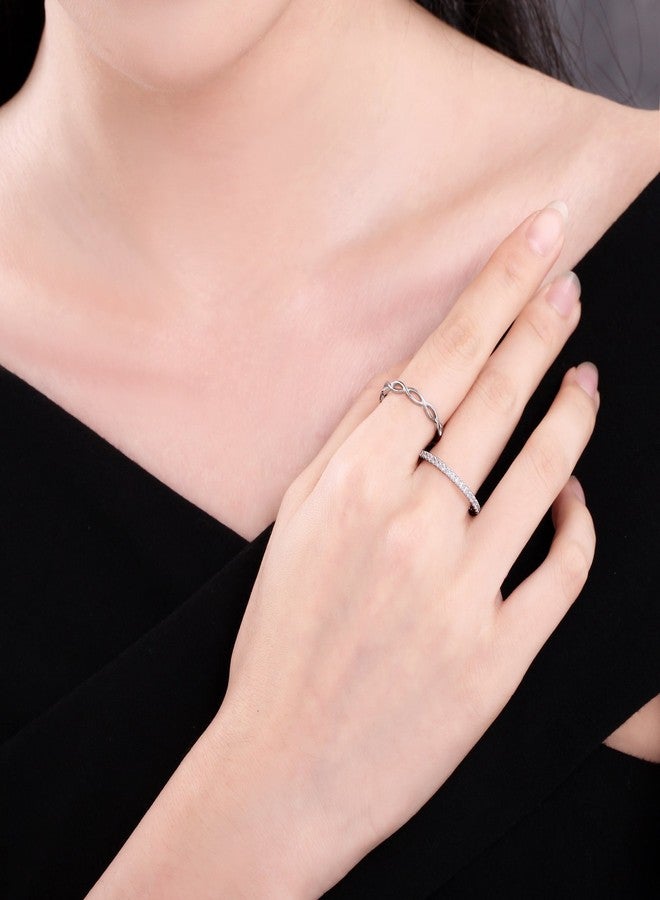 EAMTI 925 Sterling Silver Wave Ring for Women High Polished Comfort Fit 7 - Image 5