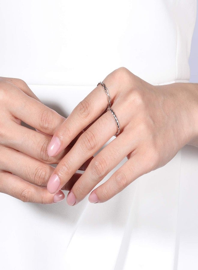 EAMTI 925 Sterling Silver Wave Ring for Women High Polished Comfort Fit 7 - Image 4