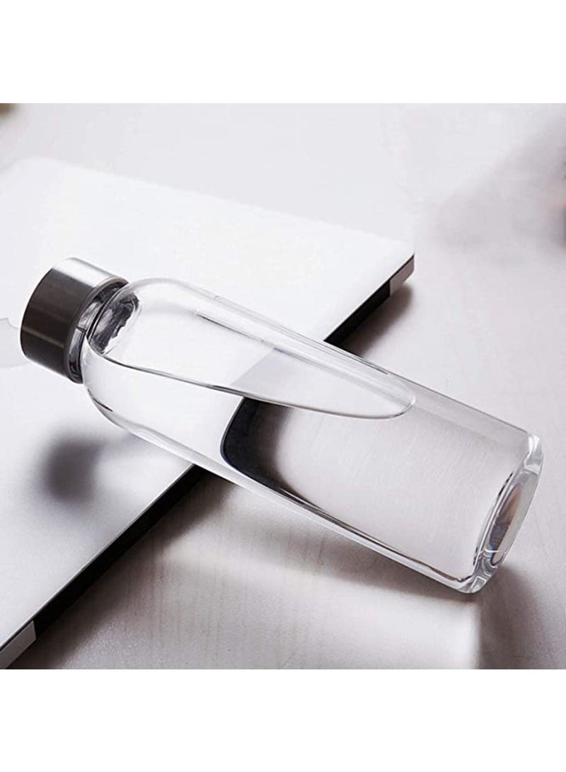 QUESERA Glass Beverage Bottles 16oz Drinking Bottles with Leakproof Stainless Steel Cap 500ml  - Image 3