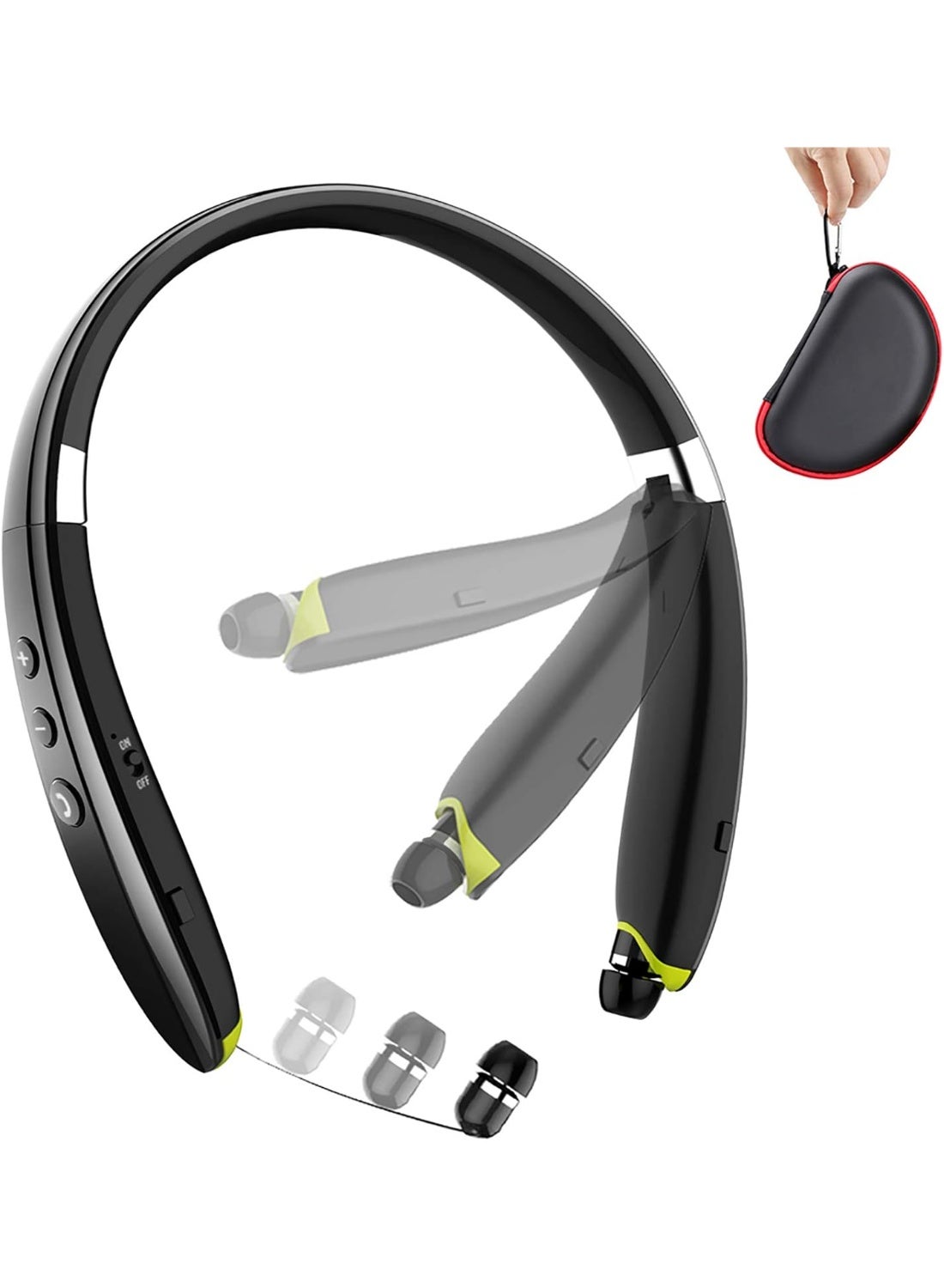 kissun Kissun Bluetooth Headphones Upgraded Foldable Wireless Neckband Headset With Retractabl Z3A0AF032B137A9311989Z