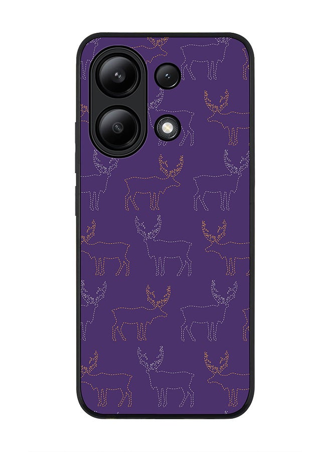 Stylizedd Rugged Black edge case for Xiaomi Redmi Note 13 4G, Slim fit Soft Case Flexible Rubber Edges Anti Drop TPU Gel Thin Cover -  Purple Moose - Image 1