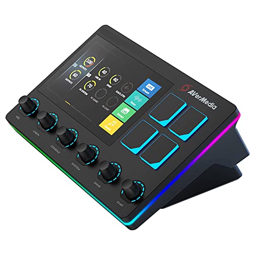 AVerMedia Live Streamer Nexus - 6 Track Audio Mixer and Live Production Controller with IPS Touch Screen, Trigger Actions on OBS, Streamlabs, Spotify (AX310) - Image 1