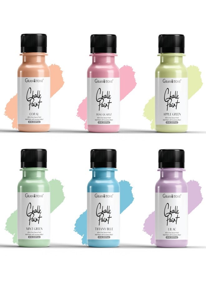 GRANOTONE Chalk Paint For Furniture Home Decor Crafts Eco Friendly All In One No Wax Needed Pastels, Multicolor - Image 1