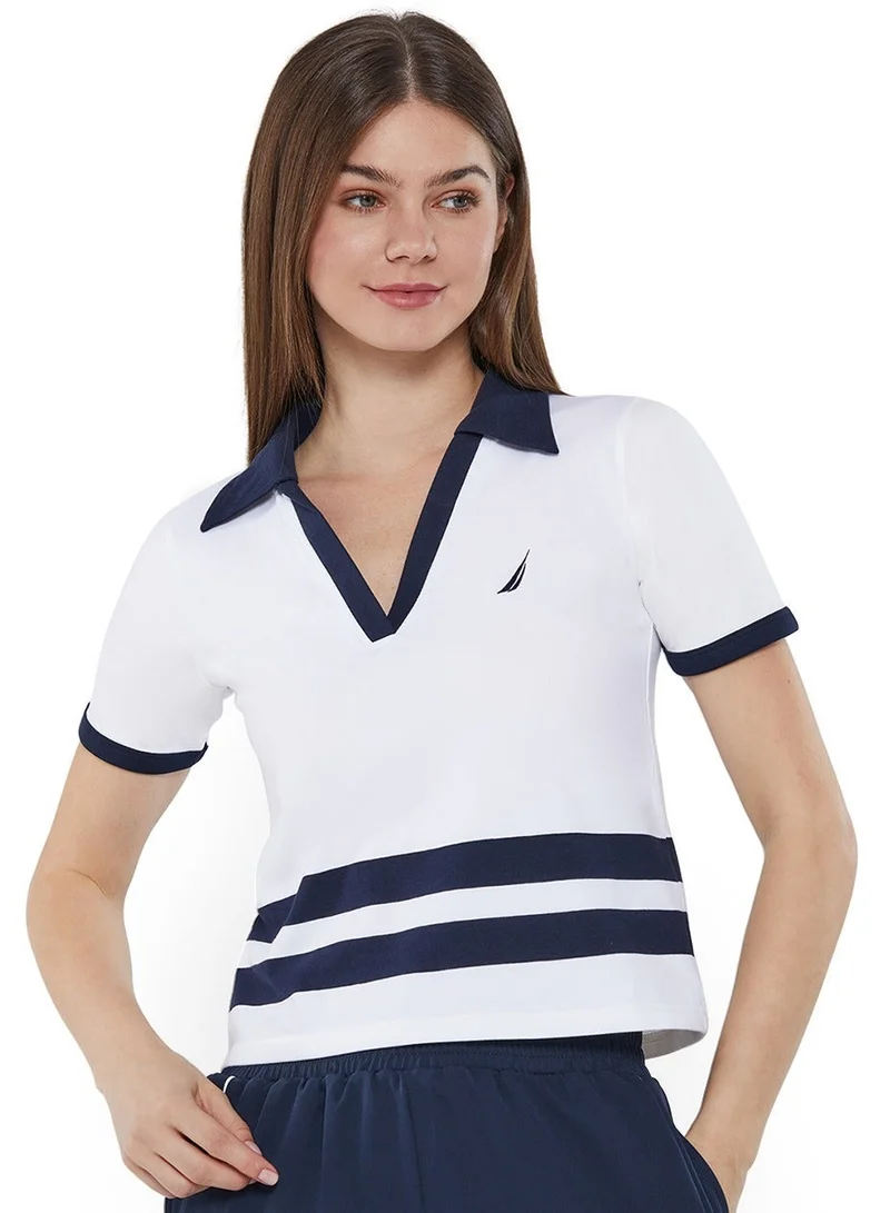 NAUTICA Contrast Striped Regular Fit Cotton Blend Polo Shirt