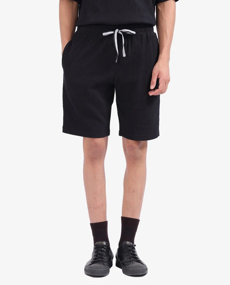 Rare Rabbit Men's Drawstring Closure Textured Shorts