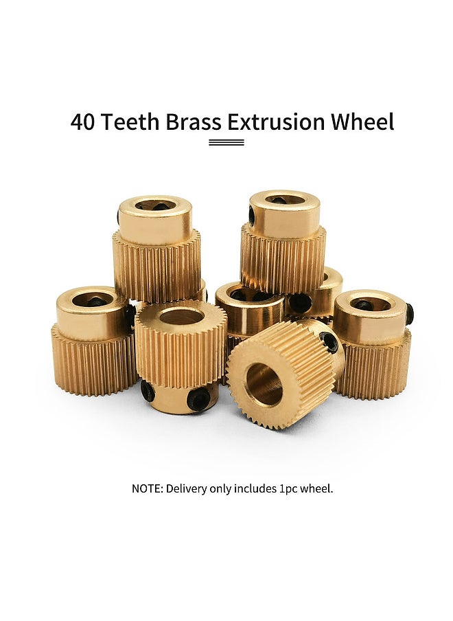 Generic 1pc Brass Extruder Pulley 40 Teeth 5mm Bore 11mm Outside Diameter Compatible with Creality Ender3/3S/V2/5 CR10/10S/V2 3D Printer  - Image 2