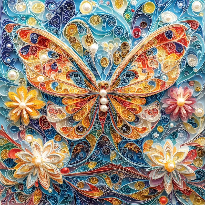 MINIWAN Butterfly Quilling Art Puzzle 500 Piece Jigsaw Puzzle for Adults Challenging 20x20 Inch Brain Teaser for Solo Family Game Night - Image 3