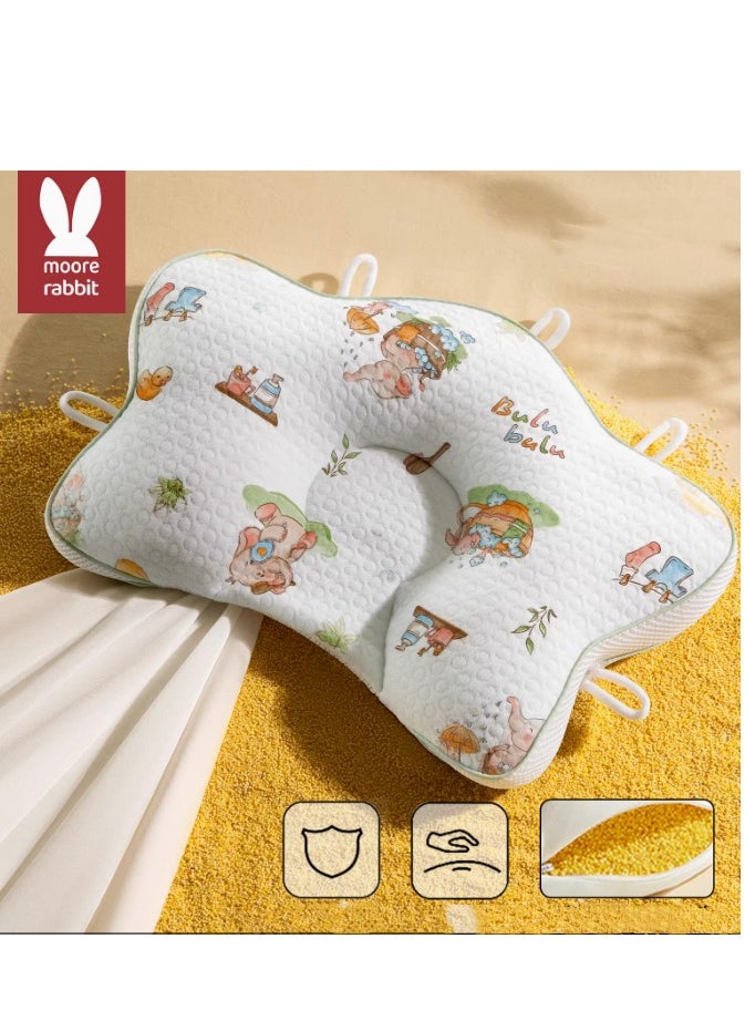Moore Rabbit 7A Antibacterial Maternal and Child Grade Shaped Pillow Round Head Shaped Pillow for Babies and Infants  - Image 1