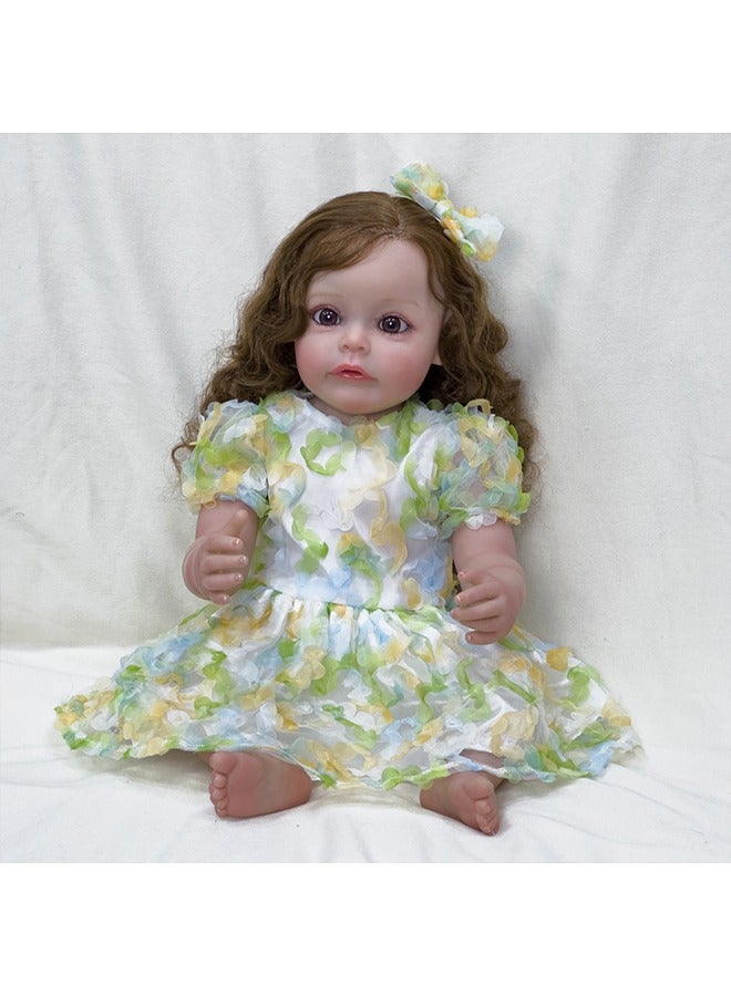 Beauenty 60cm Baby Doll with Lifelike Silicone Body Pink Cute Gift Toy for Girls over Three Years Old - Image 2