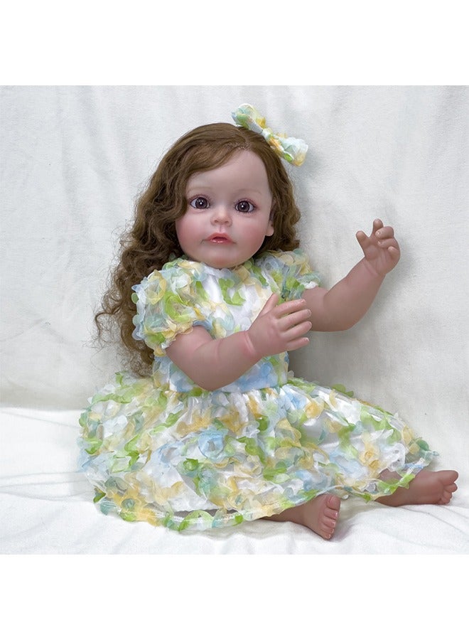 Beauenty 60cm Baby Doll with Lifelike Silicone Body Pink Cute Gift Toy for Girls over Three Years Old - Image 4