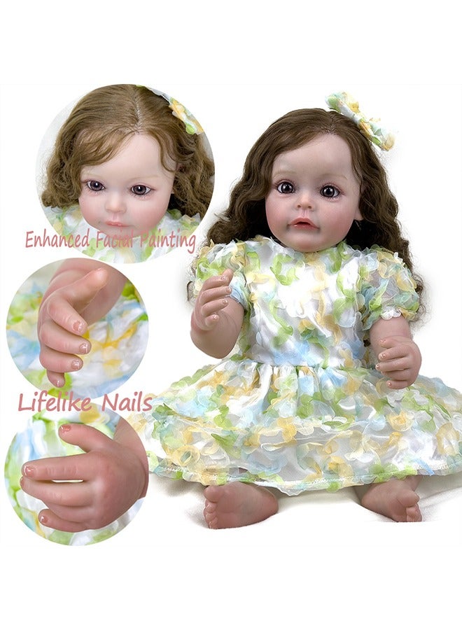 Beauenty 60cm Baby Doll with Lifelike Silicone Body Pink Cute Gift Toy for Girls over Three Years Old - Image 3