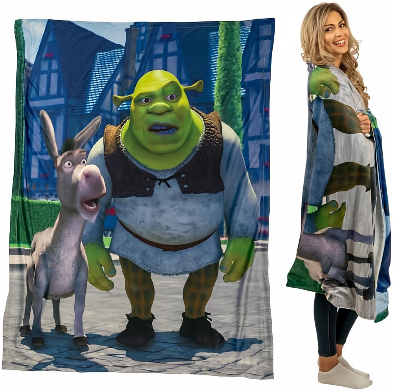 Franco Collectibles Shrek Donkey Bedding Super Soft Micro Raschel Throw  46 in x 60 in  (Officially Licensed Product) - Image 1