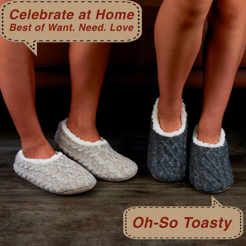 cosyone1997 2-Pair Womens Slipper Socks with Non-Slip Grippers, Winter Warm Fuzzy House Shoes Indoor Soft Sole, Cozy Gifts for Christmas Unique - Image 2