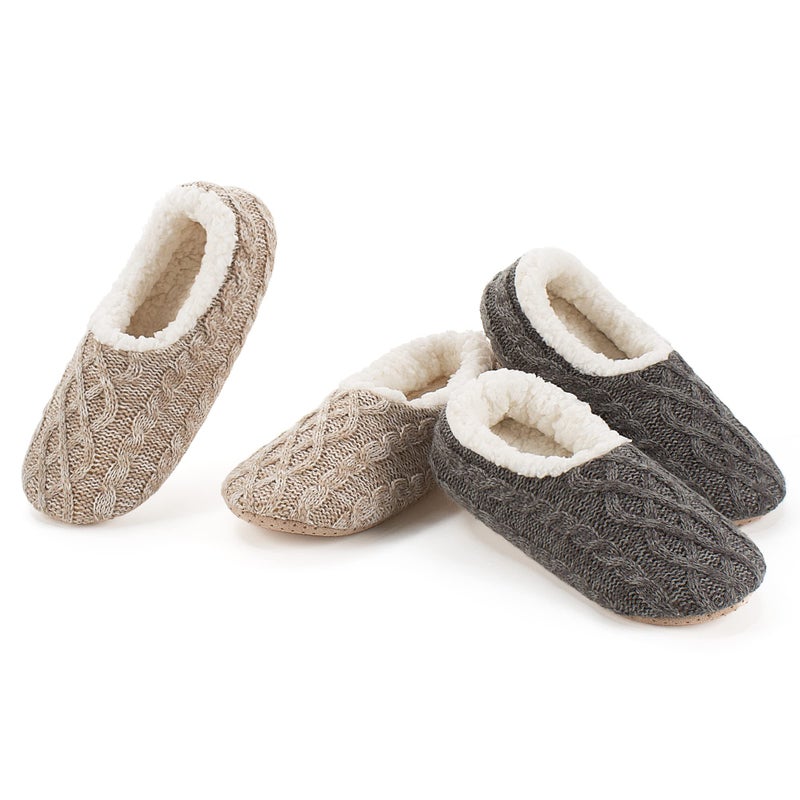 cosyone1997 2-Pair Womens Slipper Socks with Non-Slip Grippers, Winter Warm Fuzzy House Shoes Indoor Soft Sole, Cozy Gifts for Christmas Unique - Image 1