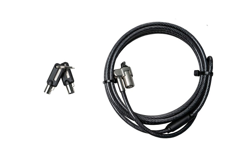 CTA Digital Steel Security Lock – CTA Looped Steel Security Cable Lock with Standard Kensington Lock and Key for Laptops (LT-SC) - Image 1