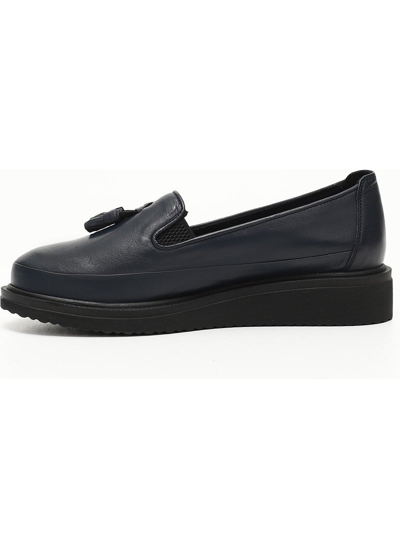 Gönderi(r) Gön Genuine Leather Round Toe Wedge Sole Tassel Women's Casual Shoes 24142  - Image 4