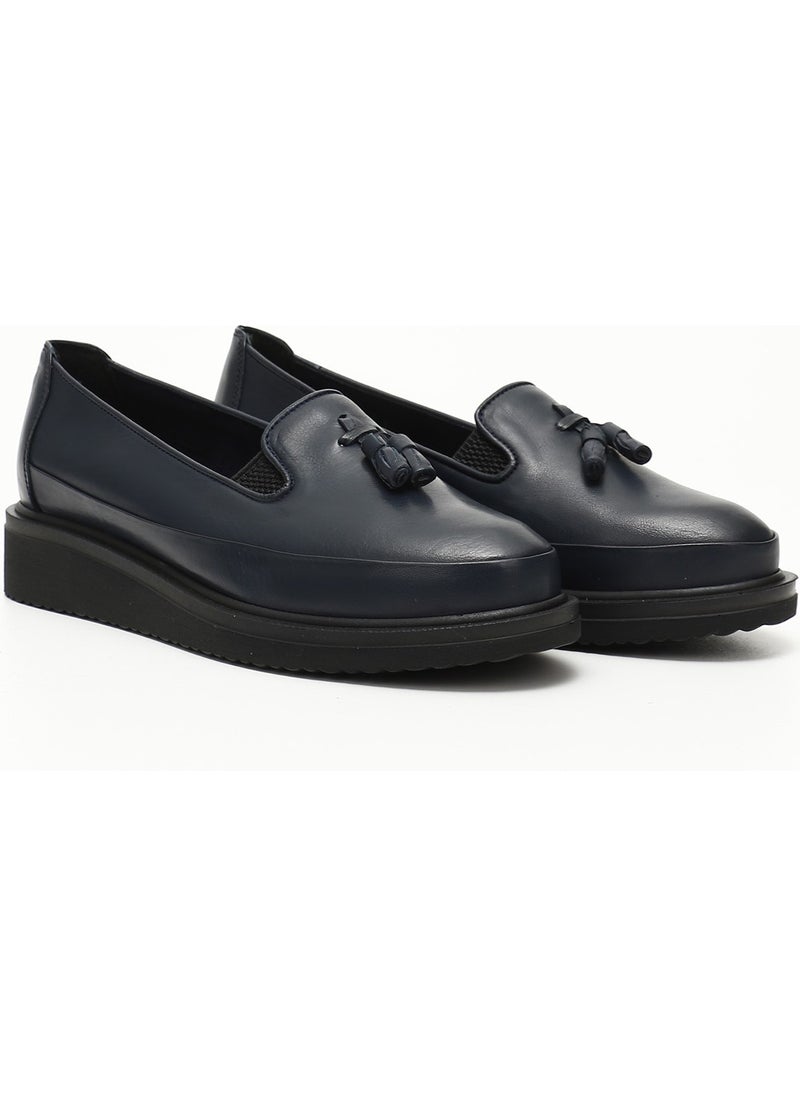 Gönderi(r) Gön Genuine Leather Round Toe Wedge Sole Tassel Women's Casual Shoes 24142  - Image 3