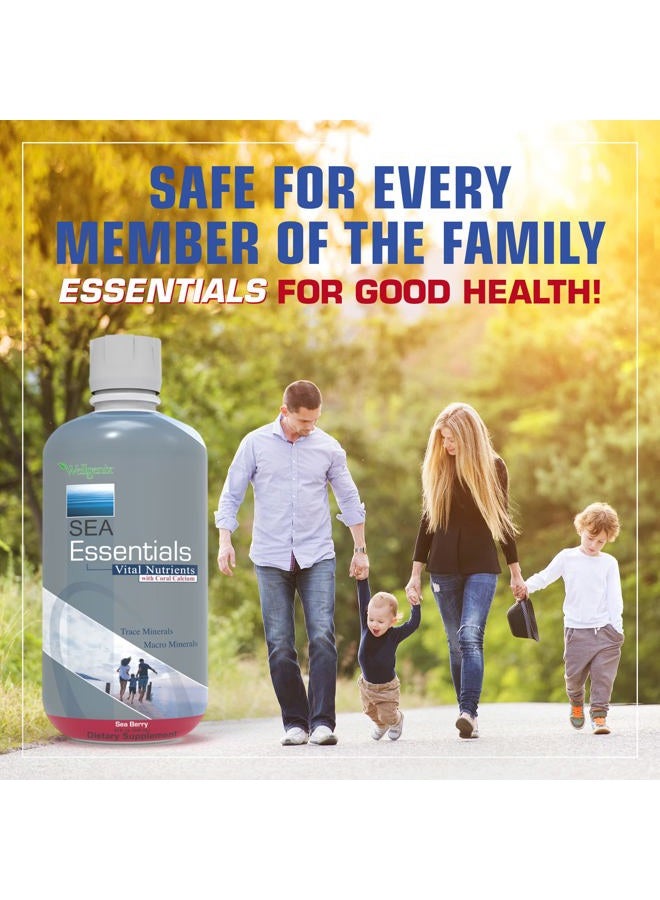 wellgenix Sea Essentials Coral Calcium Liquid Vitamin for High Absorption - Nutritional Multivitamin Supplement - Sea Berry Flavor 32 Oz - Image 4