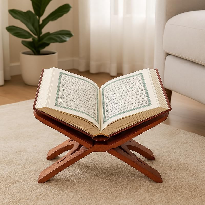FITTO حامل قرآن خشبي فيتو، حامل كتب قابل للطي للقرآن، عرض كتاب الصلاة الإسلامية - Image 2