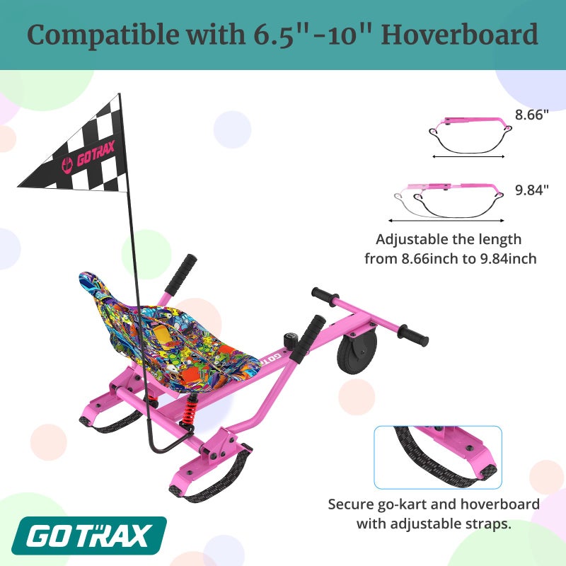Gotrax Hoverboard Attachment with Rear Shock Absorption, Hoverboard Go Kart(PIN) - Image 4