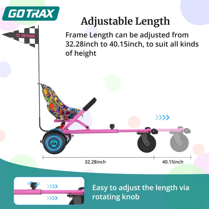 Gotrax Hoverboard Attachment with Rear Shock Absorption, Hoverboard Go Kart(PIN) - Image 5