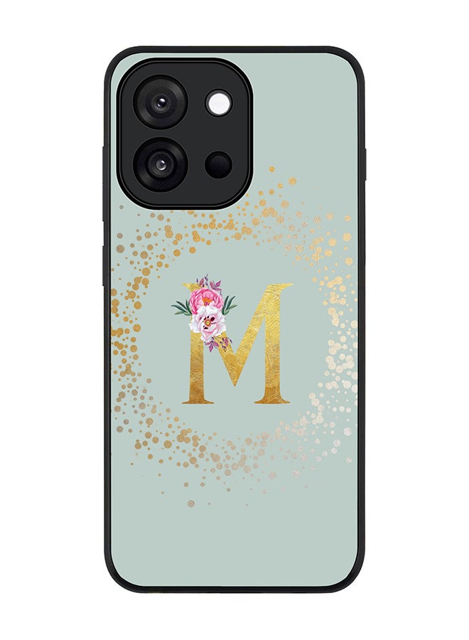Stylizedd For OnePlus 13s / 13T Case,Slim fit Camera Protection, Shockproof Thin Phone cover  - Custom Monogram Floral - M  (Light Grey )