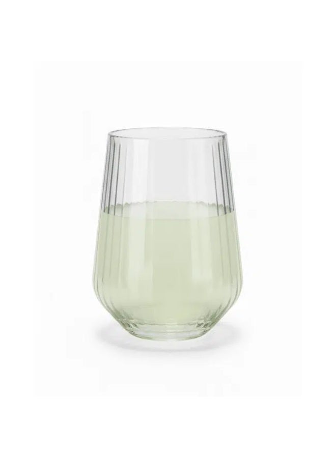 باساباتشي Pasabahce Allegra Focus Glasses 425 ml – Set of 3, Bulgarian Made Premium Clear Glass Cups with Optic Design for Juice, Water & Cold Beverages - Image 3