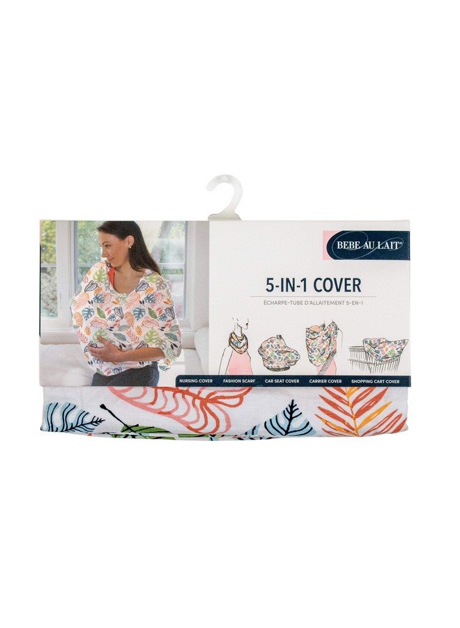 Bebe au Lait Bebe au Lait 5-in-1 Multi-Use Cover: Nursing Covers for Breastfeeding, Infinity Scarf, Nursing Shawl, Car Seat Cover, Shopping Cart Cover, Carrier Cover, Privacy Nursing Cover - Tropicana - Image 5
