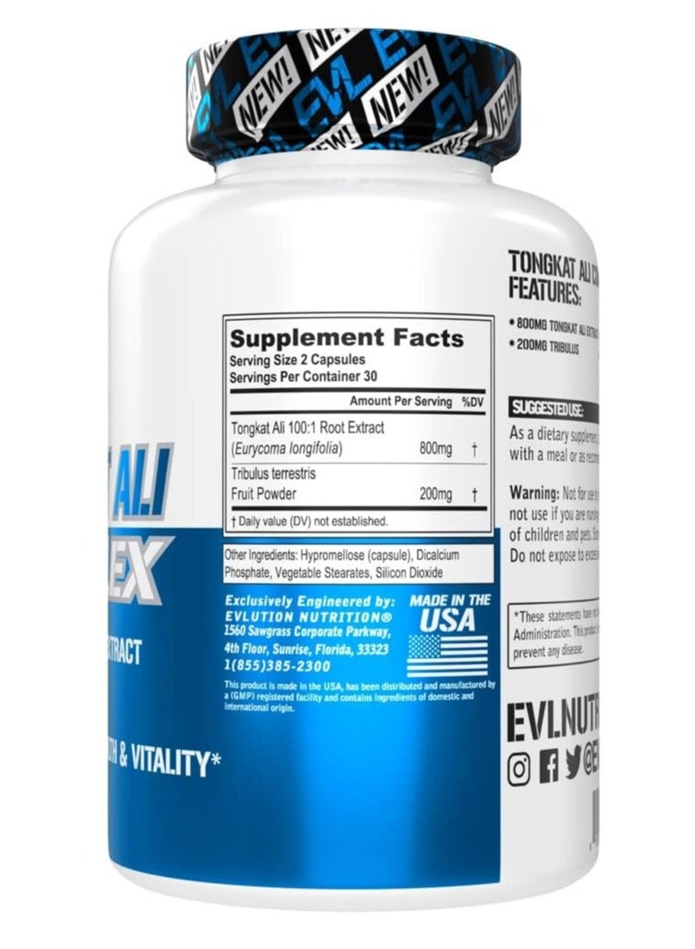 EVLUTION NUTRITION Tongkat Ali Complex - Dietary Supplement 60 Veggie Capsules - Image 2