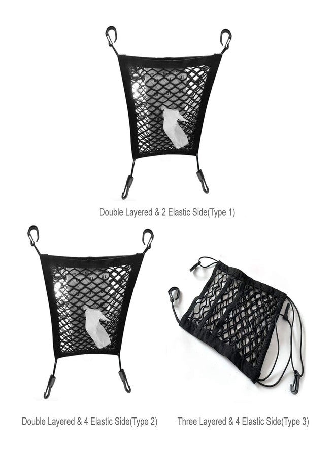 CareFlection Car Mesh Organizer Seat Back Net Bag Barrier of Backseat Kids Children Pet Dog Purse Holder Car Storage Netting Pouch (Type 3) -Layfoo - Image 2