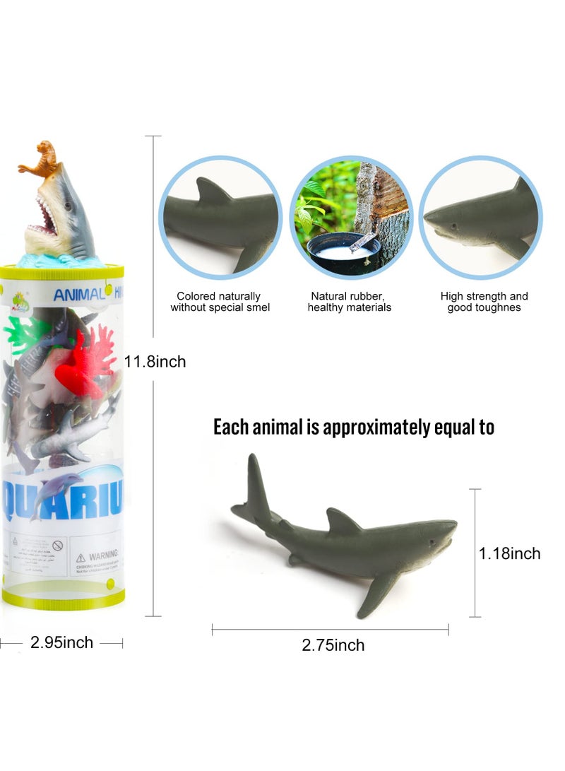 Excefore Toys Ocean Sea Animal, Mini Ocean Sea Animals Figure Creatures in Tube 15 pcs Set | Realistic Tiny Little Animals for Sensory Bin, Birthday Party Favor, Toddler 3-5 (Ocean Sea Animals)  - Image 4
